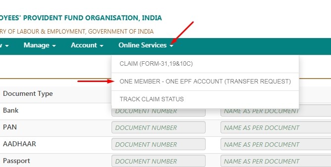 how to see bank account number in epfo