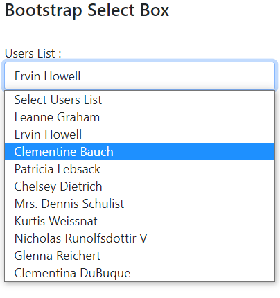 React 17 Bootstrap Dropdown Select Box Example Http Response List In Options Freaky Jolly