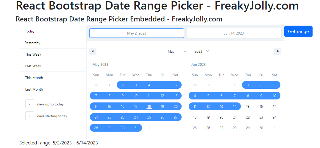 React Bootstrap Date Range Picker